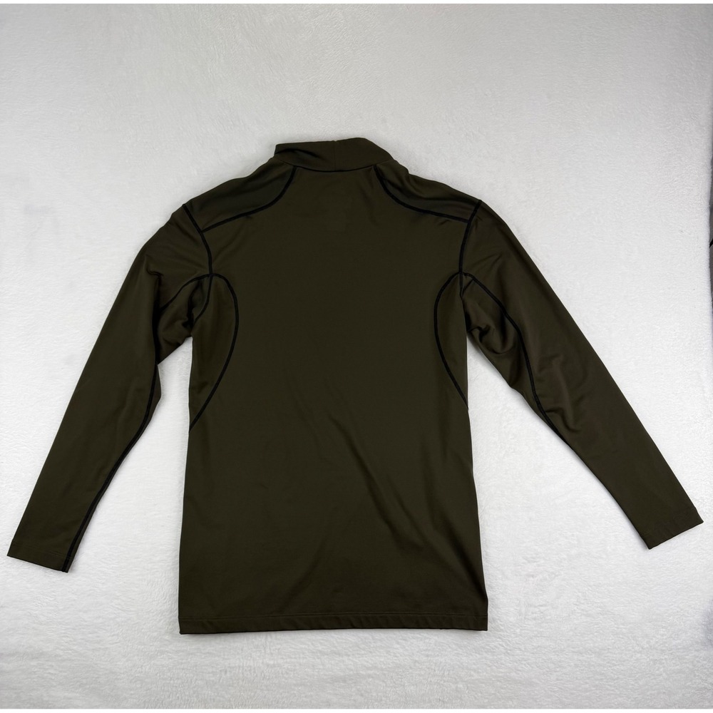 Nike Pro Combat Dri-FIT Mens Long Sleeve Mock Neck Compression Shirt Olive Green - Picture 10 of 10